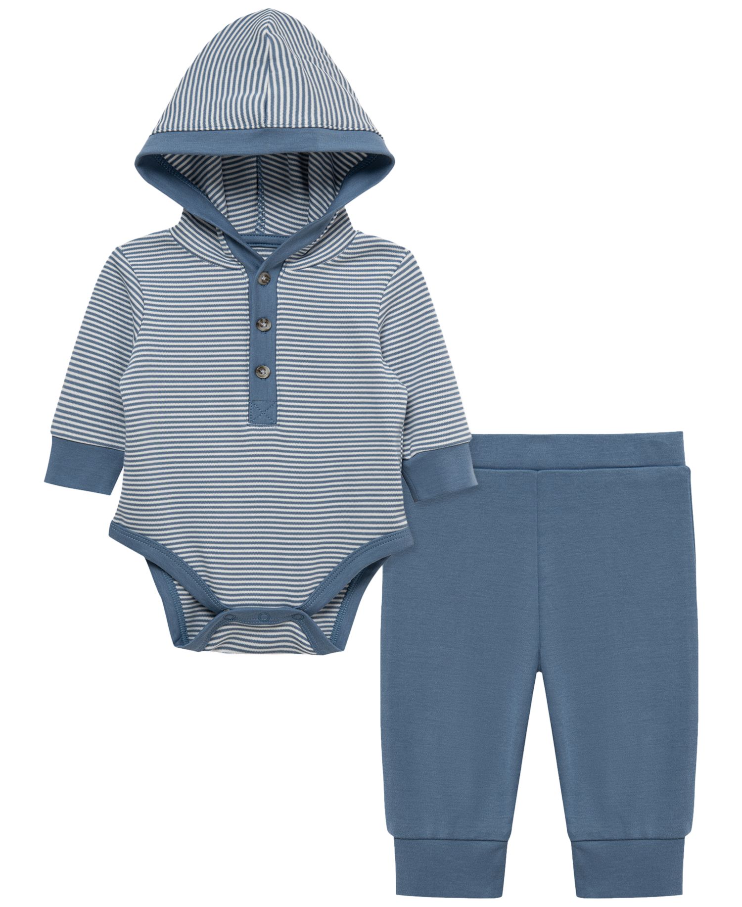 Baby Boys' Bear Long-Sleeve Hooded Bodysuit and Pants, 2-Piece Set