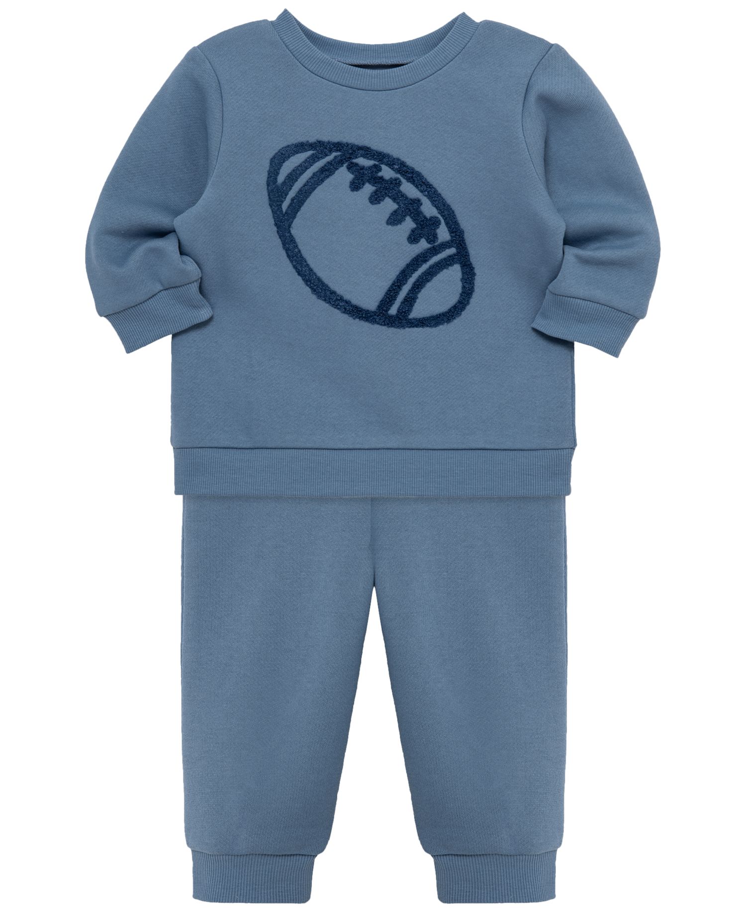 Baby Girls' Football Round Neck Sweatshirt and Joggers Pants, 2-Piece Set