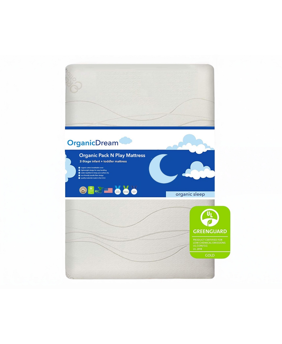 Organic Dream Pack and Play Mattress 2-Stage Dual Sided