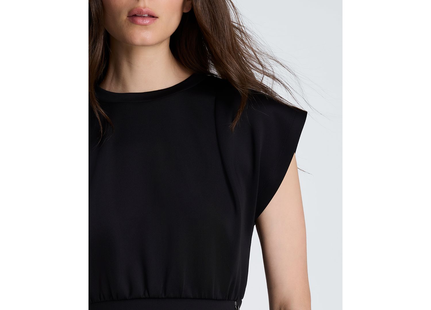 Women's Zip Sides Crewneck Scuba Top