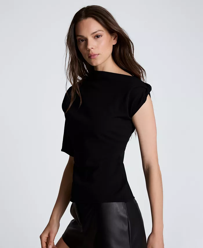 Women's Asymmetrical Draped Knit Sweater - thumbnail 3