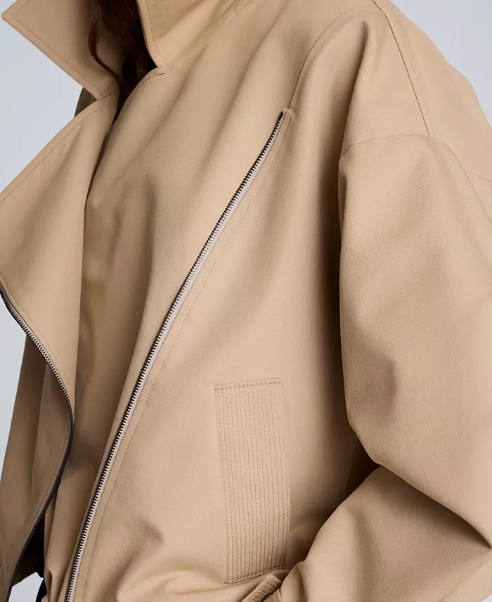 Women's Cropped Funnel-Neck Windbreaker Jacket - thumbnail 4
