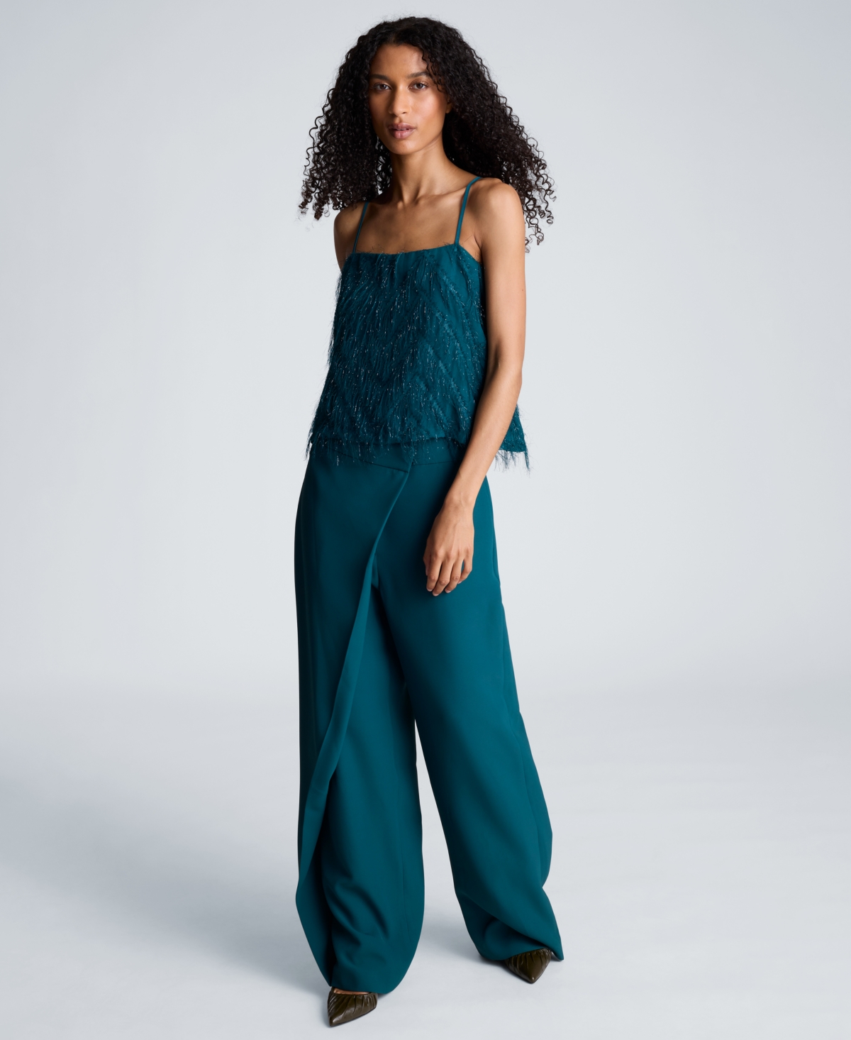Kenneth Cole Women's Textured Chevron Crop Camisole