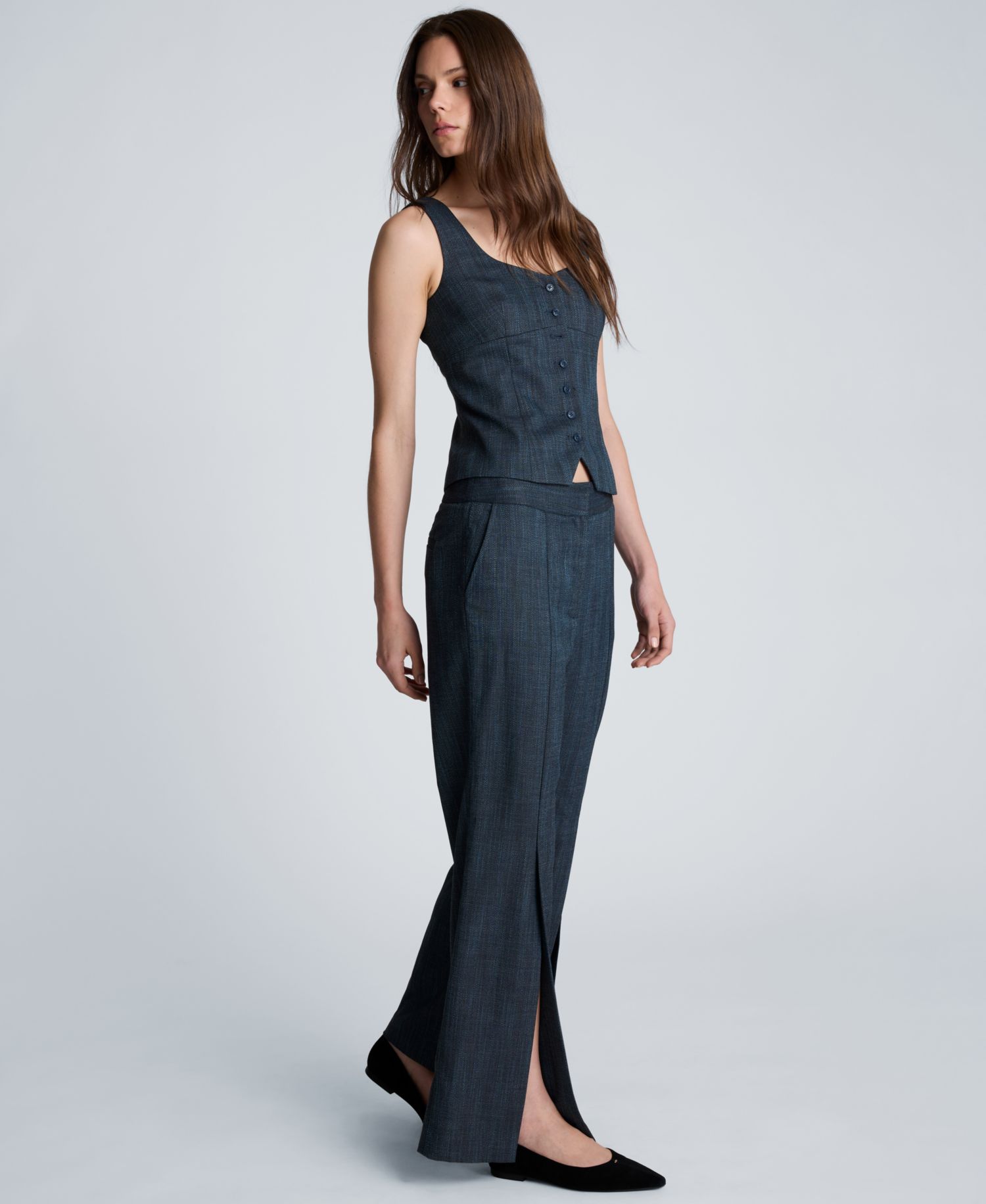 Women's High-Rise Slit Flare Pants