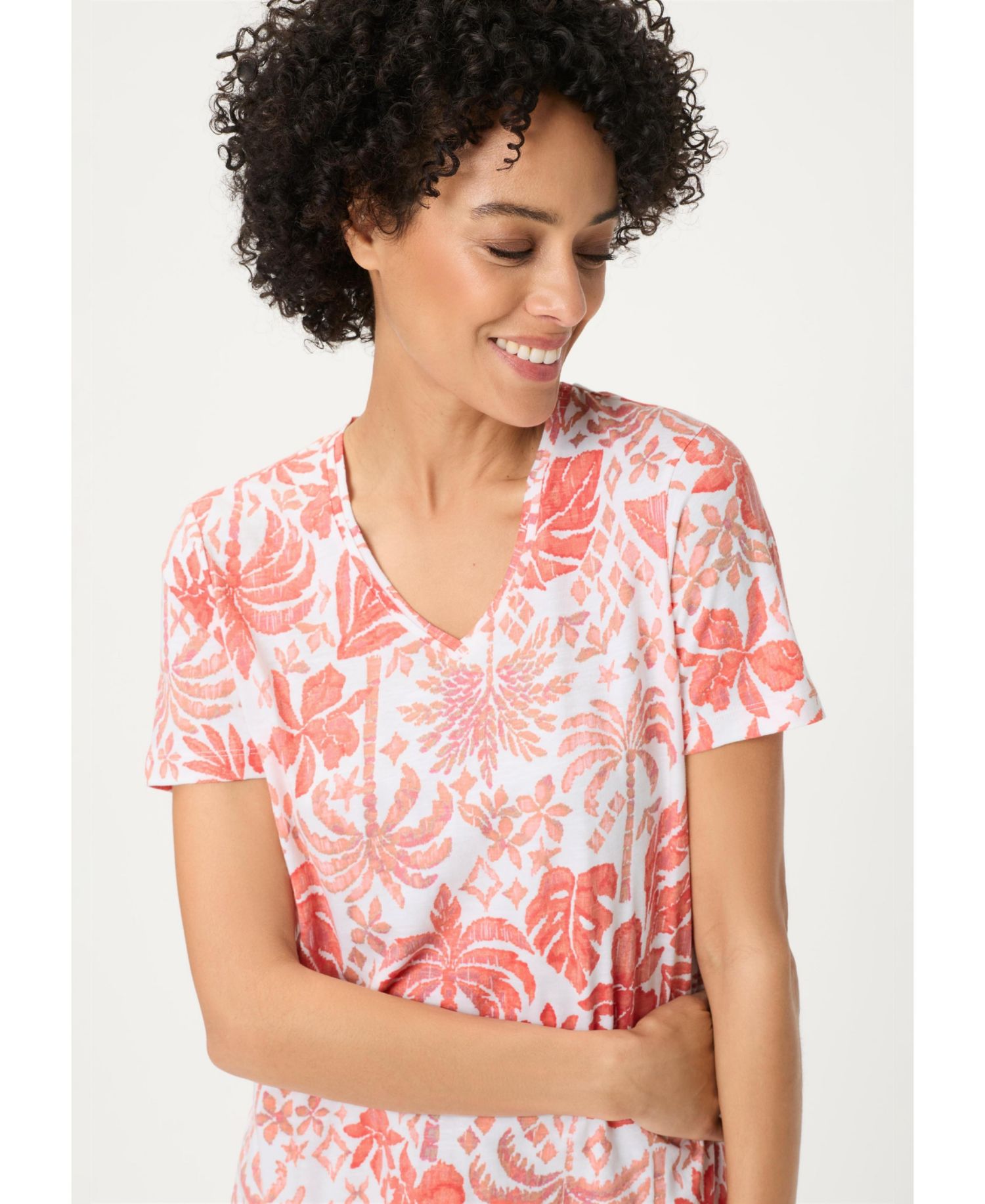 Women's Ornamental Botanic Print T-Shirt