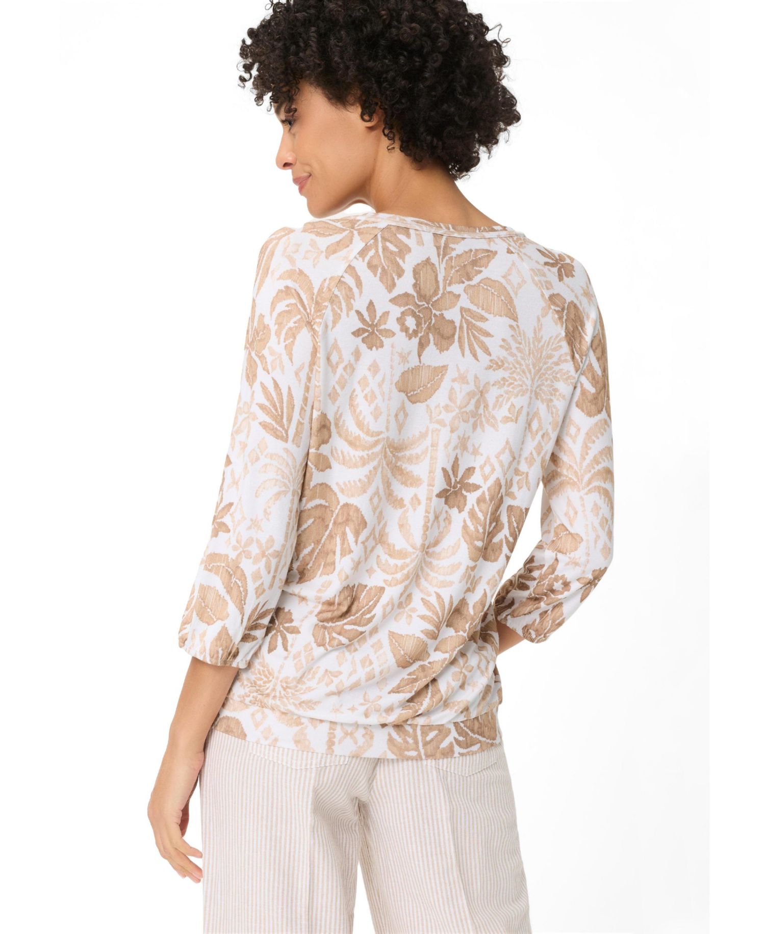 Women's Ornamental Botanic Print Tunic T-Shirt