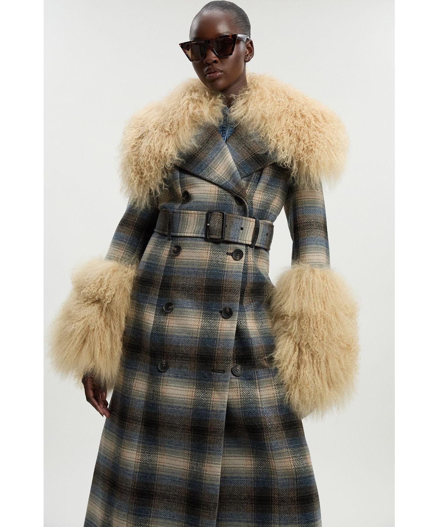 Women's Double Breasted Belted Midi Coat