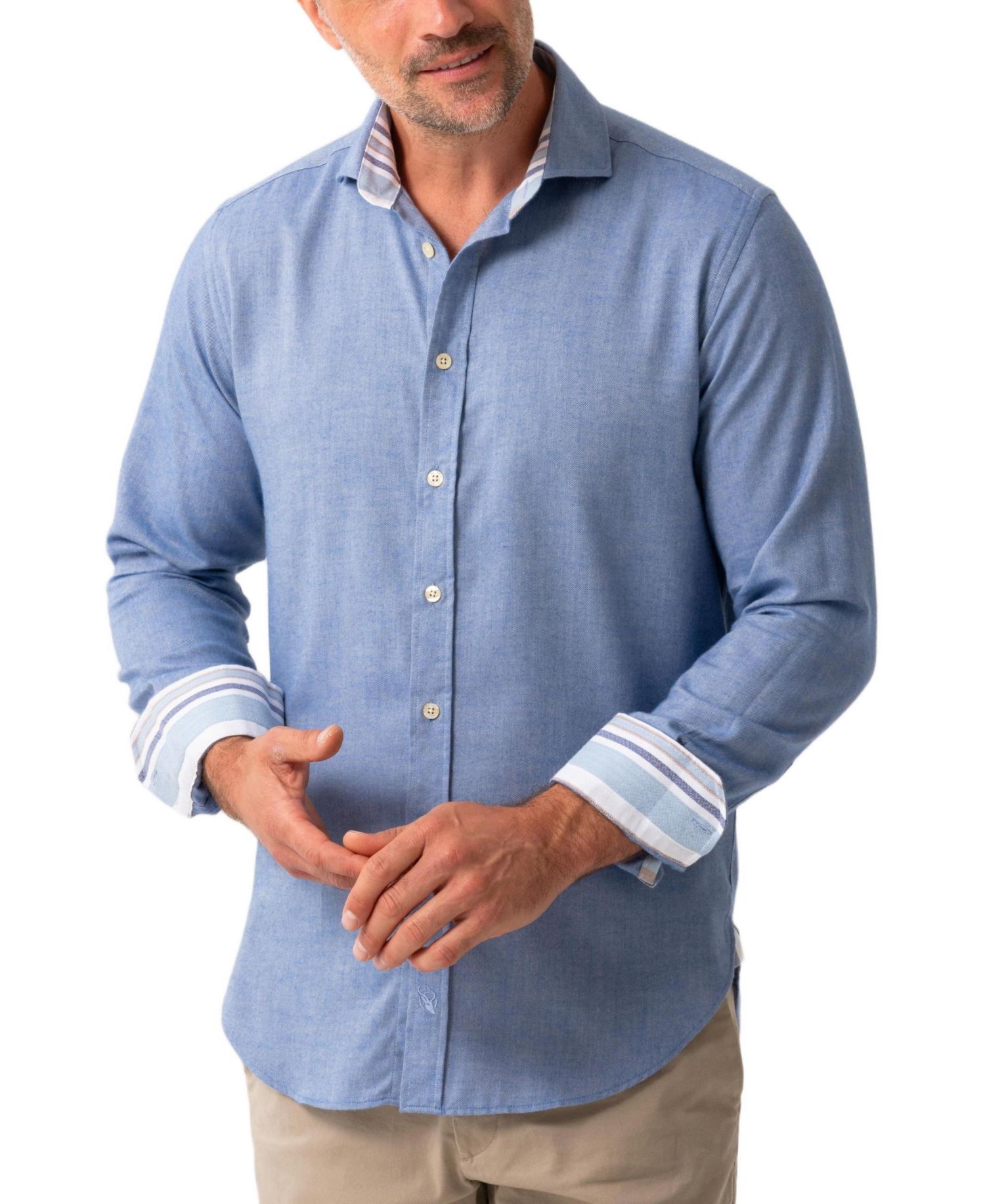 Big & Tall Long Sleeve Cotton Merino Wool Shirt