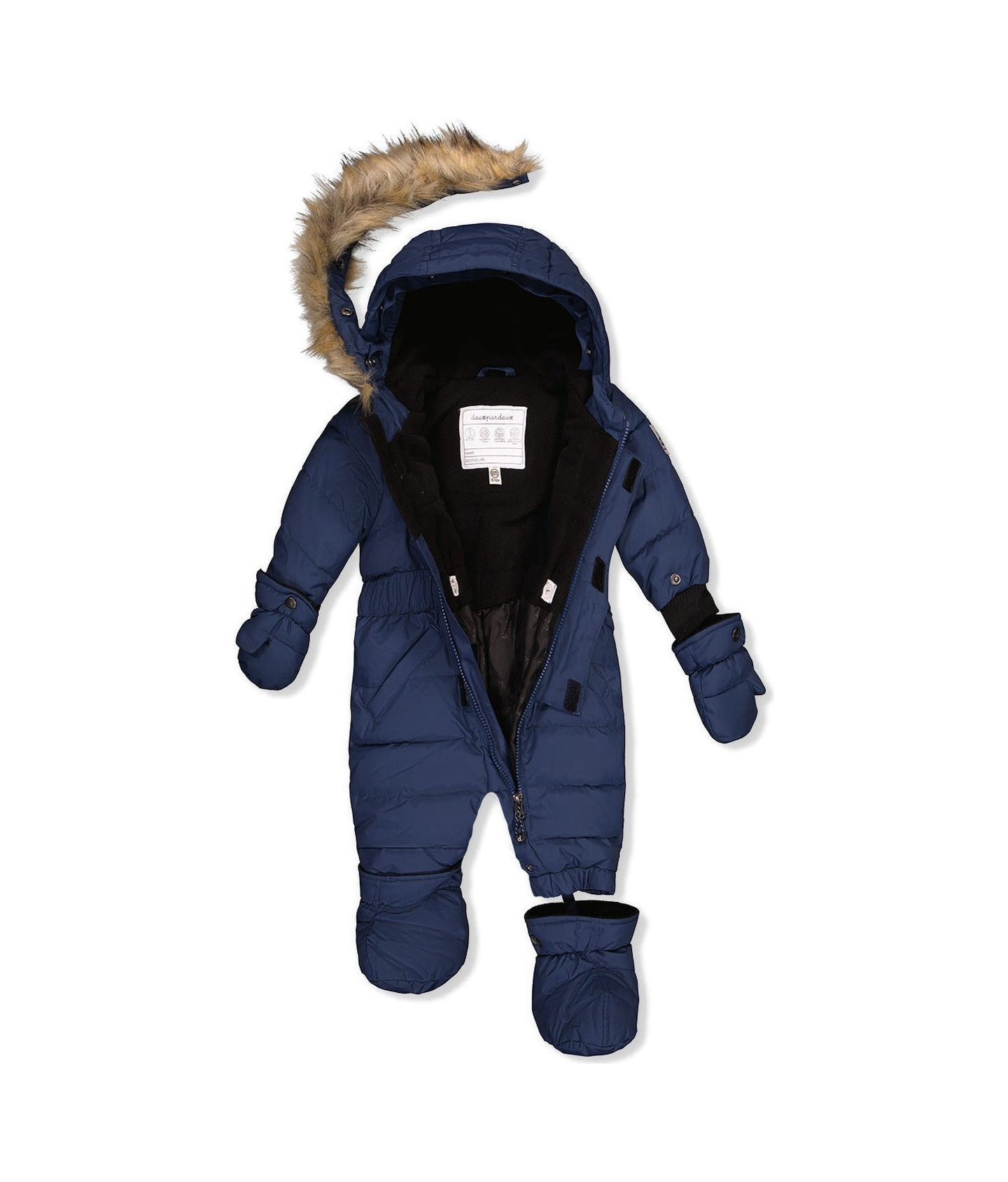 Комбинезон Deux par Deux Unisex Original One Piece Puffy Snowsuit with Removable Mittens and Boots. для мальчиков-малышей, цвет: Тёмный синий — фото 10