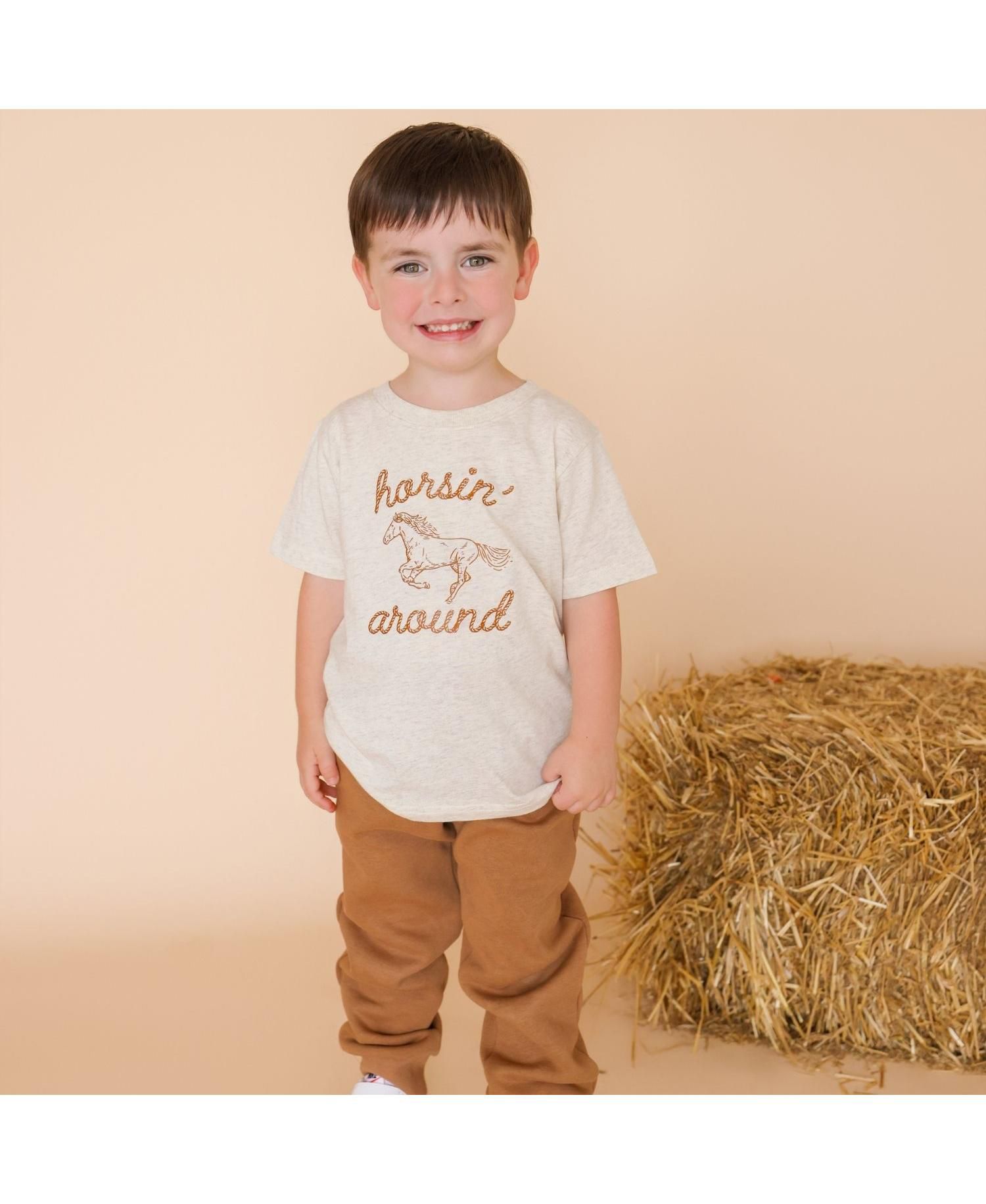 Little Boys 5-8 Horsin' Around Western Short Sleeve T-Shirt