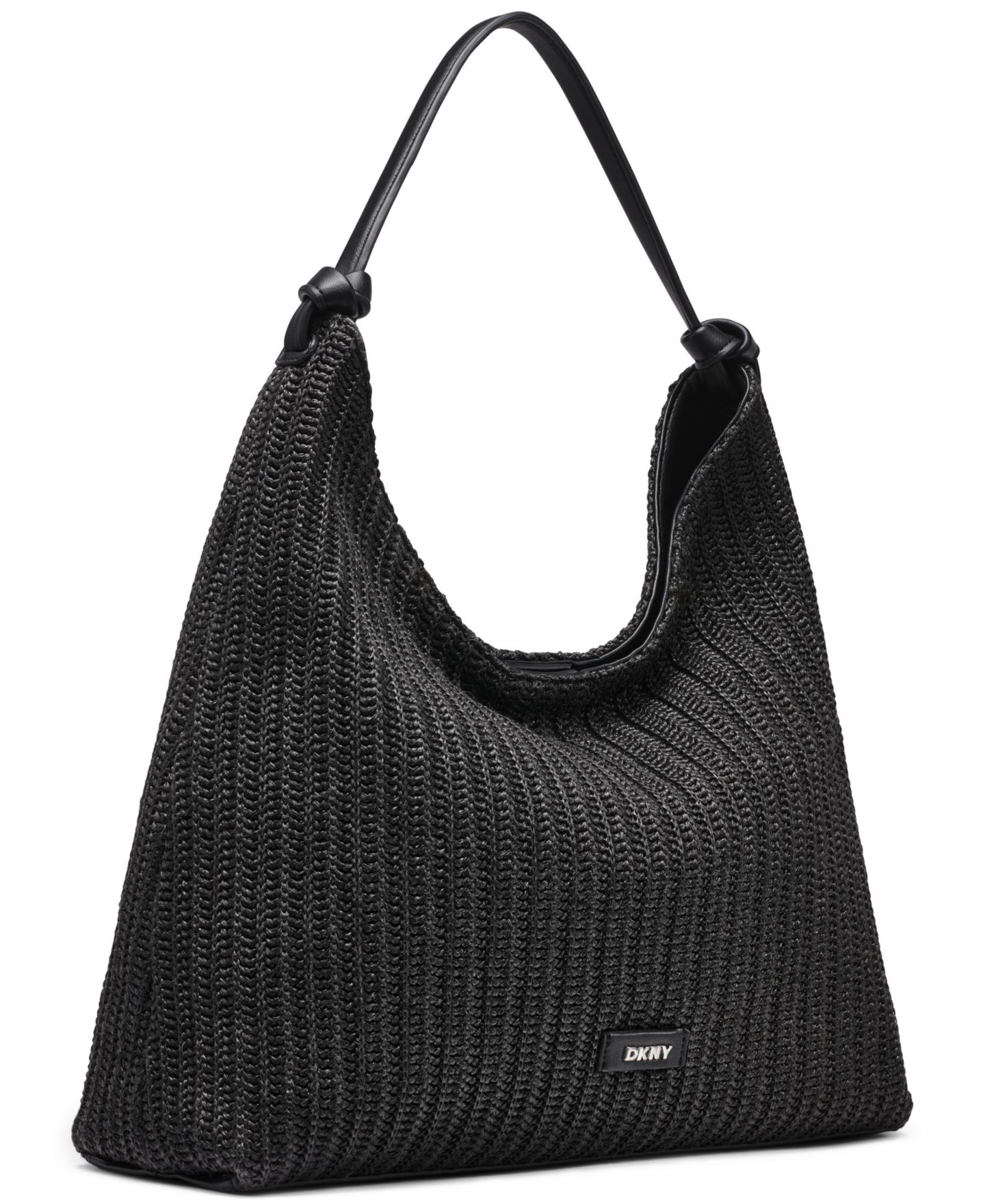 Женская сумка DKNY Paula Large Hobo Handbag, цвет: Чёрный / Серебряный — фото 2