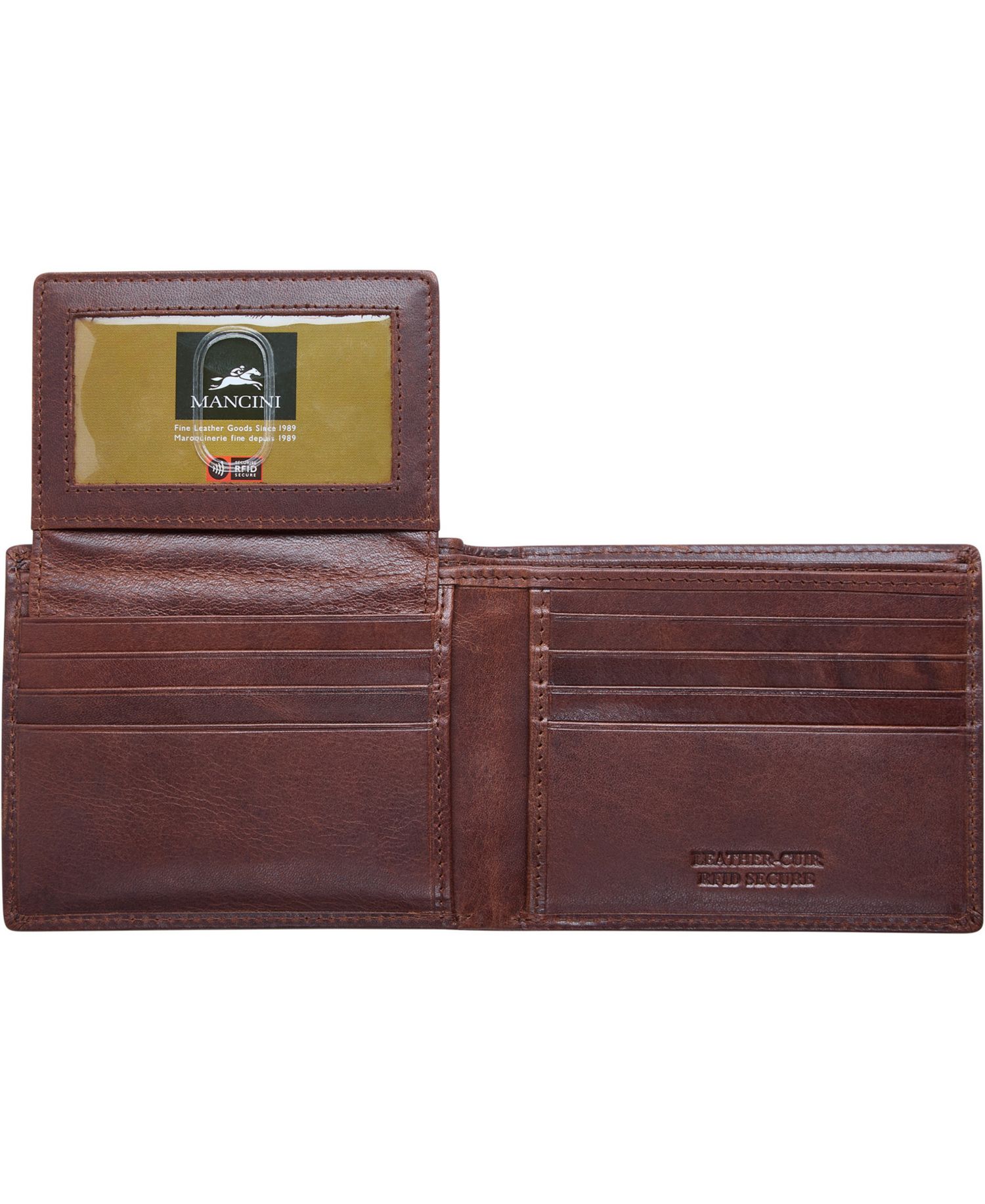 Men's Boulder Collection RFID Secure Billfold with Removable Left Wing Passcase
