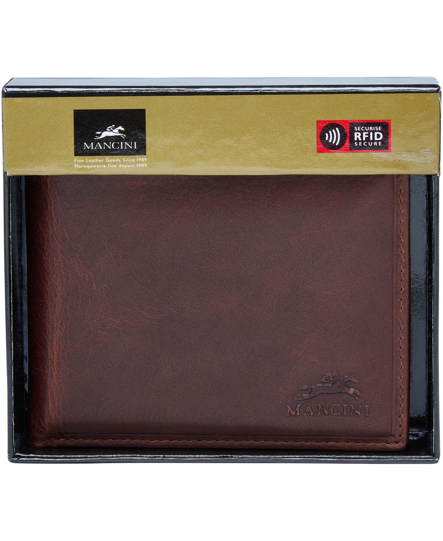 Men's Boulder Collection RFID Secure Billfold with Removable Left Wing Passcase
