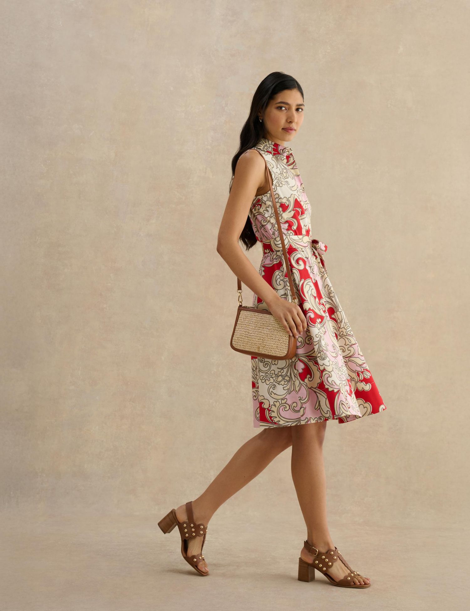 Beki Printed Collar Shirt Dress