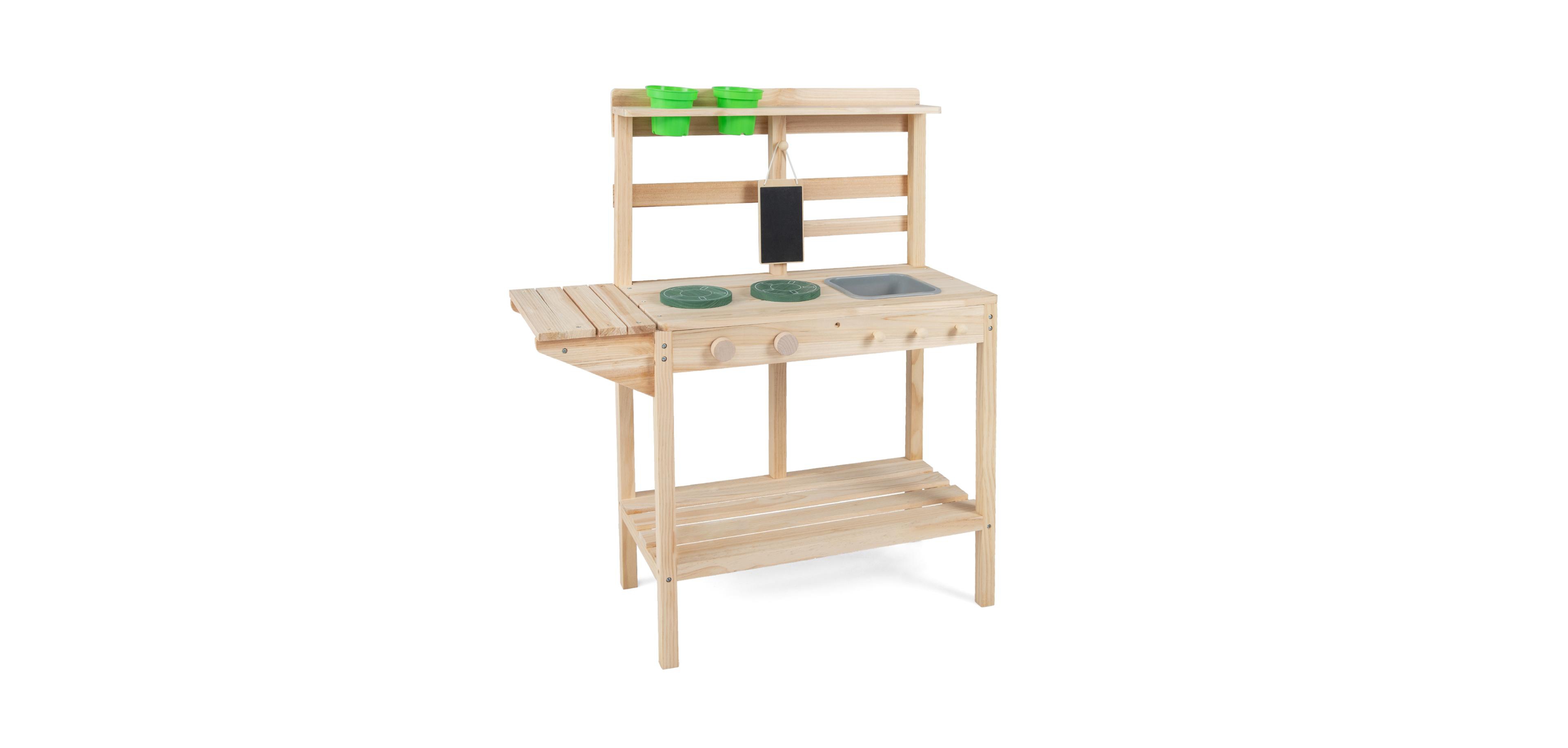 Slickblue Kids Wooden Kitchen Playset with Stoves for Imaginative Role Play Fun