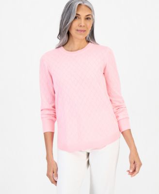 Women's Cotton Curved-Hem Sweater