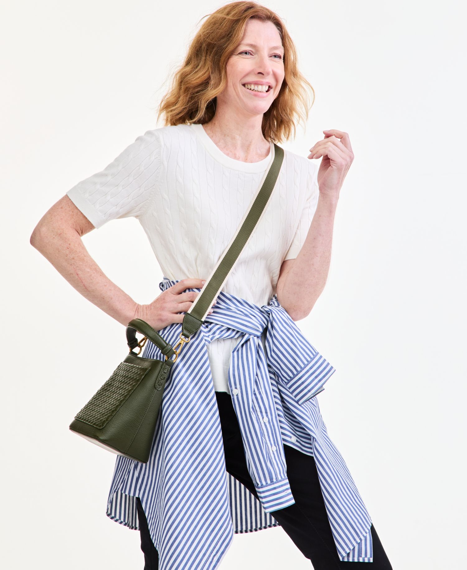 Petite Cable-Knit Short-Sleeve Sweater