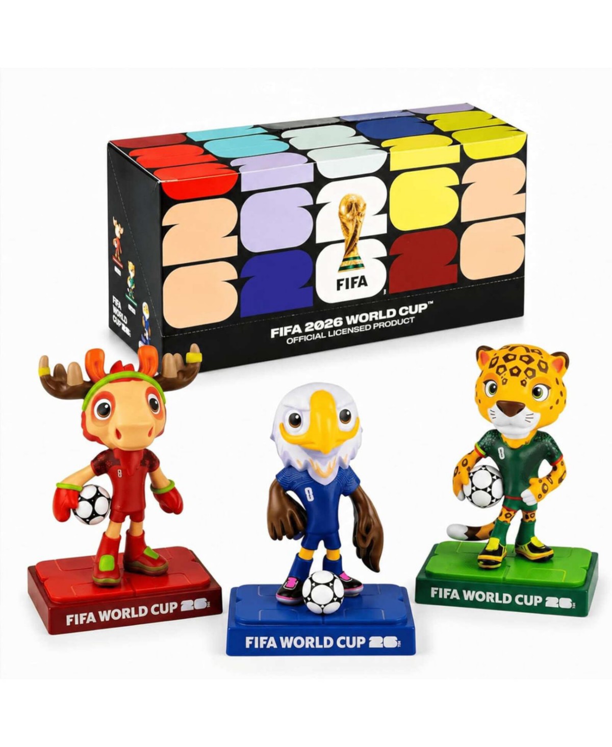 Детские фигурки FIFA 2026 World Cup Official Licensed Mascot Figurine Set of 3 Maple, Zayu and Clutch Collectible Soccer Figures 9cm — фото 1