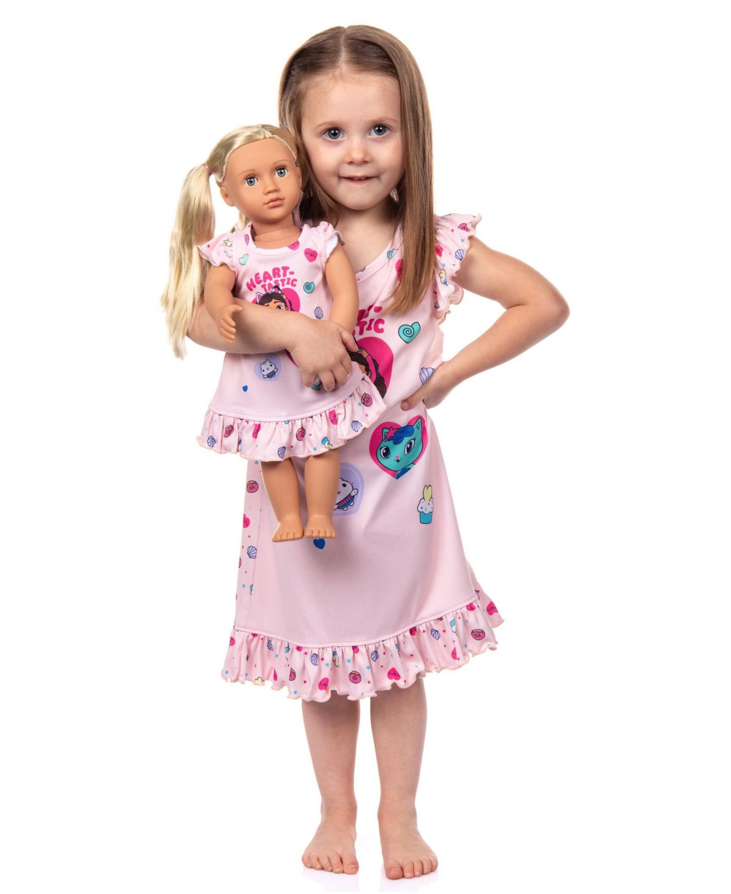 Toddler Girls Heart-Tastic Sleep Nightgown with Matching Doll Dress