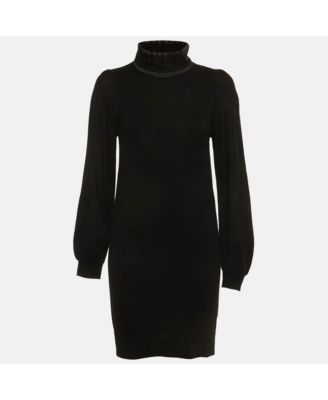 Women's Knit Intarsia Turtle Neck Mini Dress