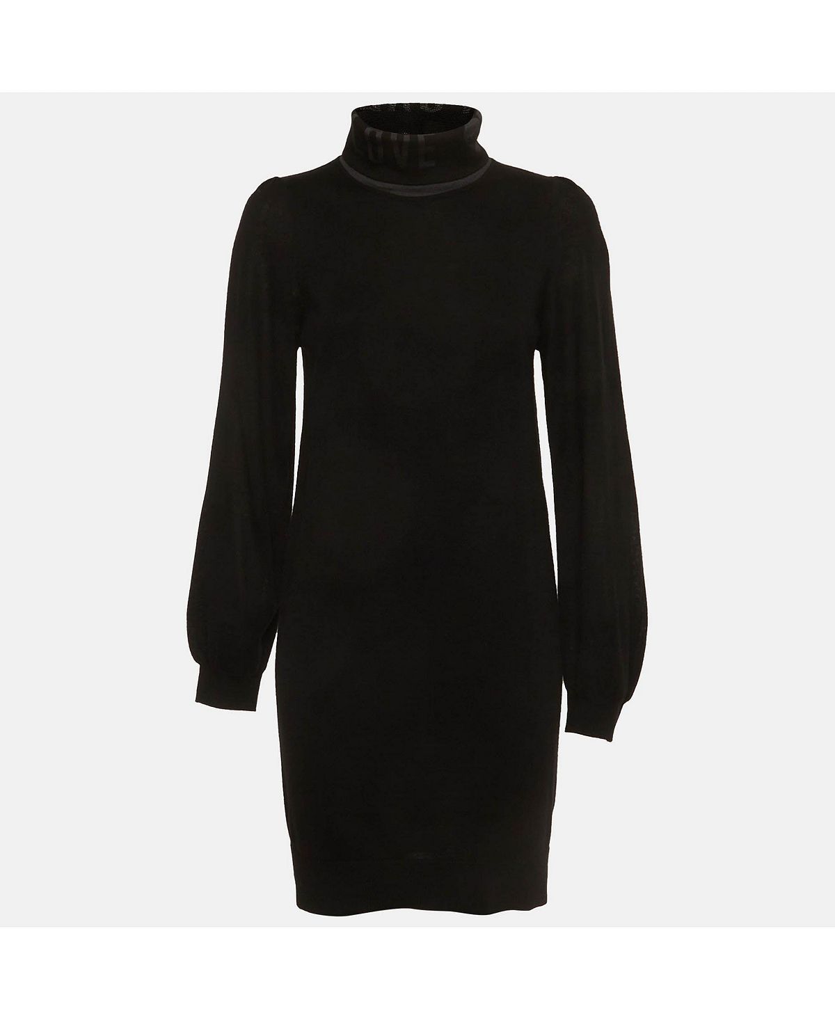 Pre-Owned Love Moschino Women's Knit Intarsia Turtle Neck Mini Dress view 1 — MAYCSS fashion products