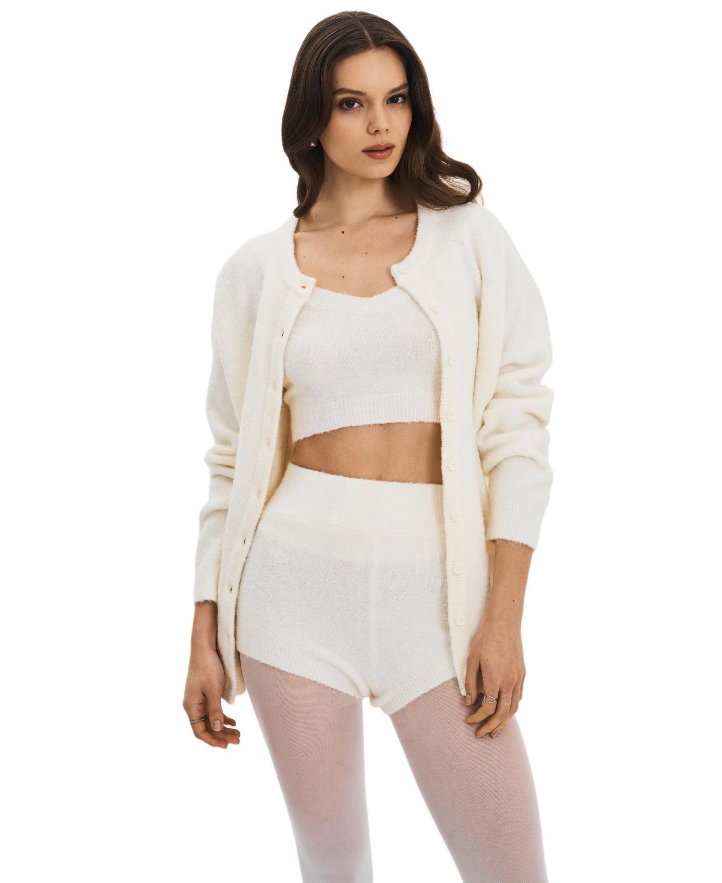 Женские шорты Miss Circle Sera Wool-Blend Ribbed Knit Mini — фото 3