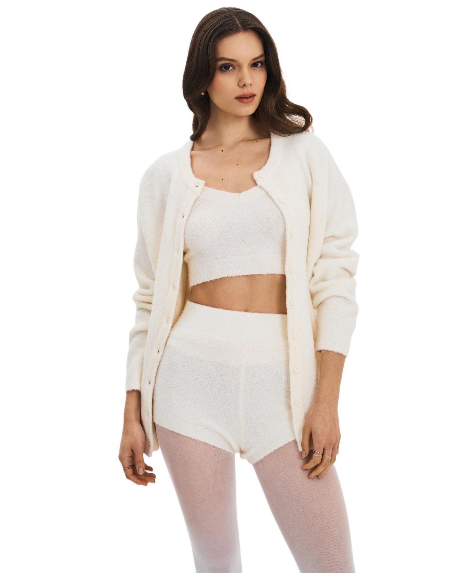 Women's Sera Wool-Blend Ribbed Knit Mini Shorts