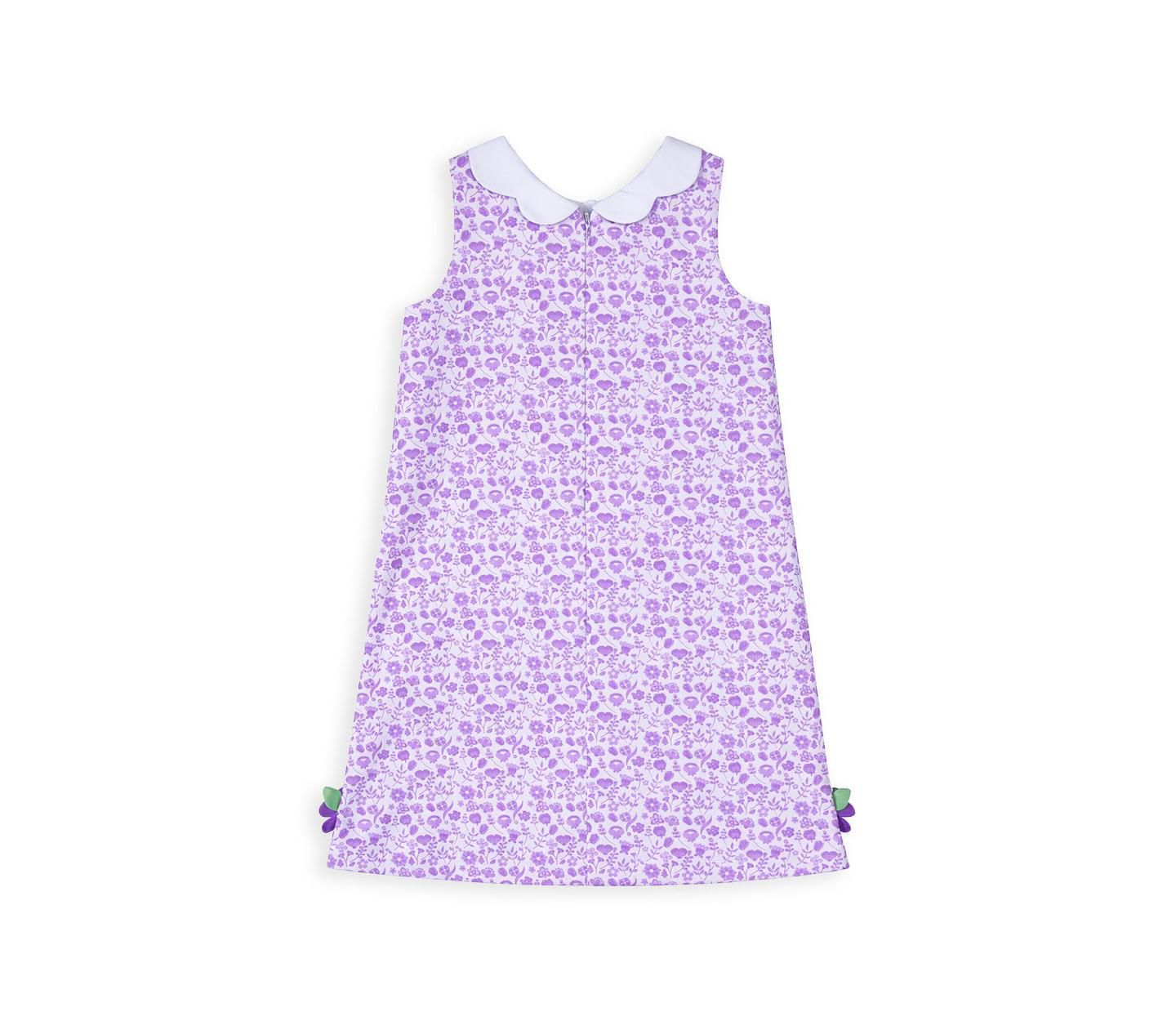 Платье Florence Eiseman Printed Pique Dress with Flowers для девочек, цвет: Тёмный фиолетовый — фото 5