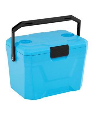 Insulated Portable Hard Shell Ice Chest Cooler with 2 Cup Holders 21-Quart