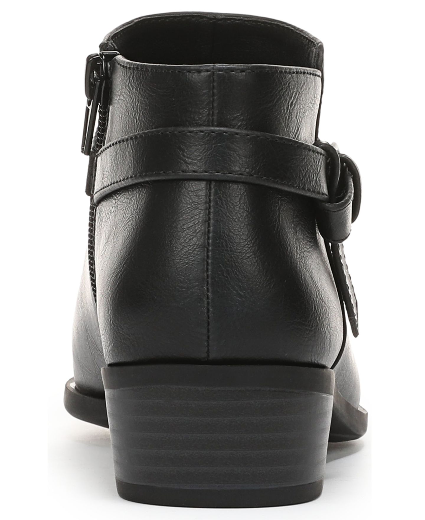 Женские ботинки LifeStride Ada Zip Almond Toe Short, цвет: Чёрная искусственная кожа — фото 3