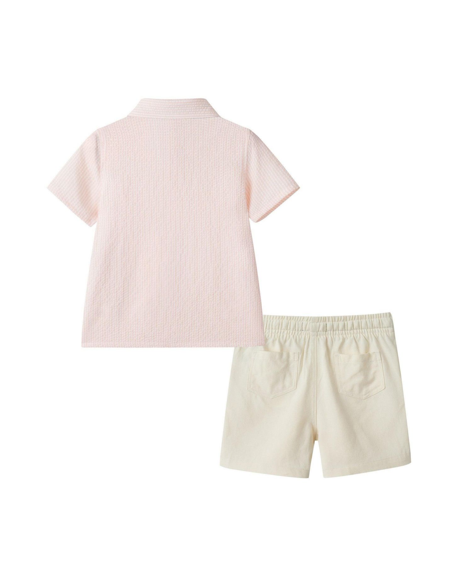 Toddler Boys 2T-6 Coral Breeze Puckered Button down and Shorts Set