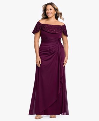 Plus Long Off-the-Shoulder Gown