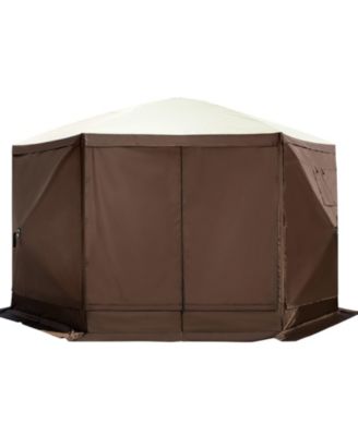 Pop-up Camping Gazebo Camping Canopy Shelter 6 Sided Sun Shade
