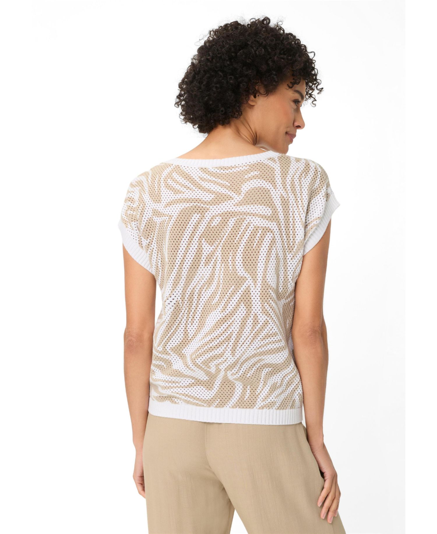 Women's Ajour Knit Neo Zebra Sweater