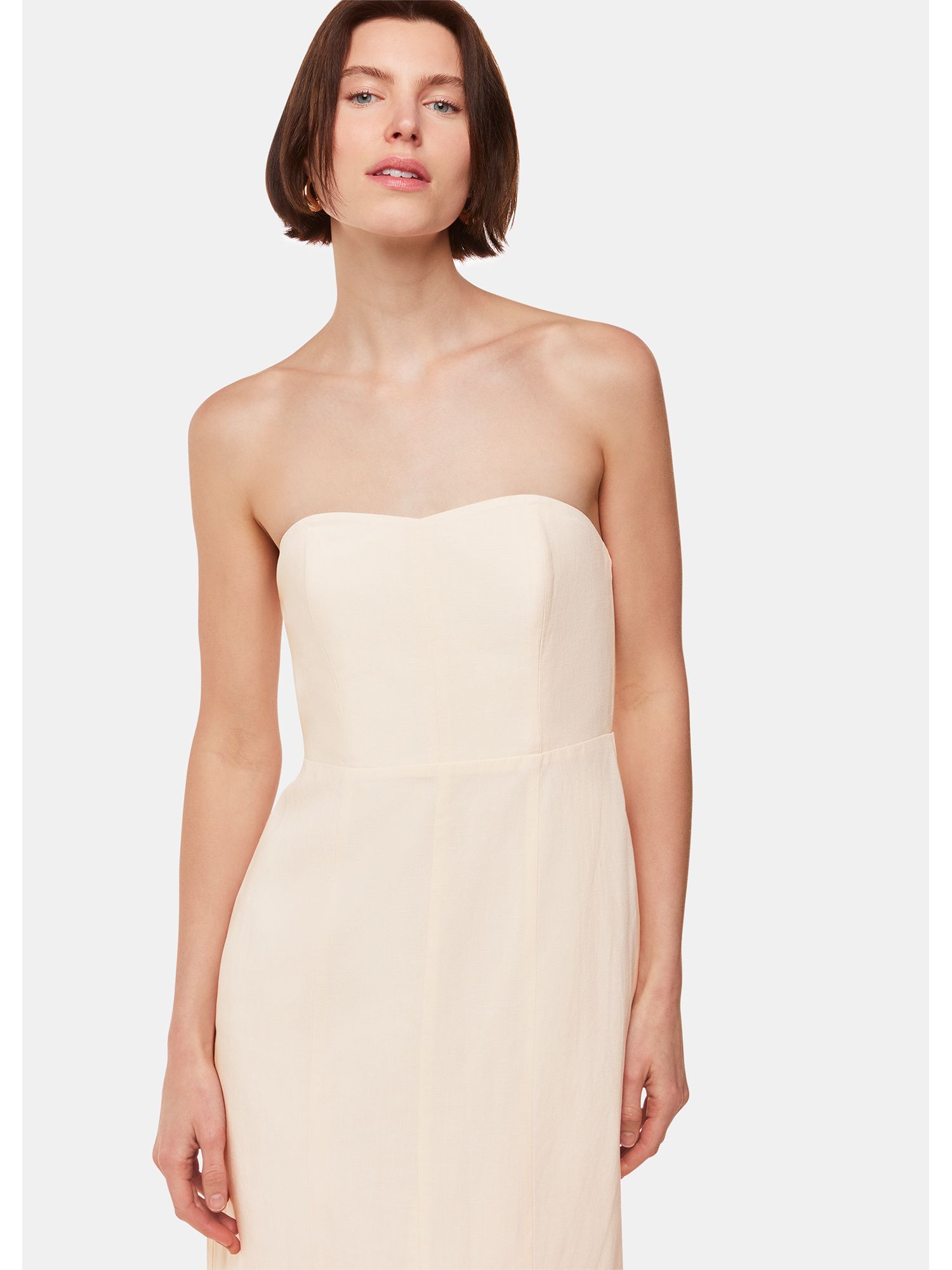 Women's Bandeau Front Slit Midi Dress