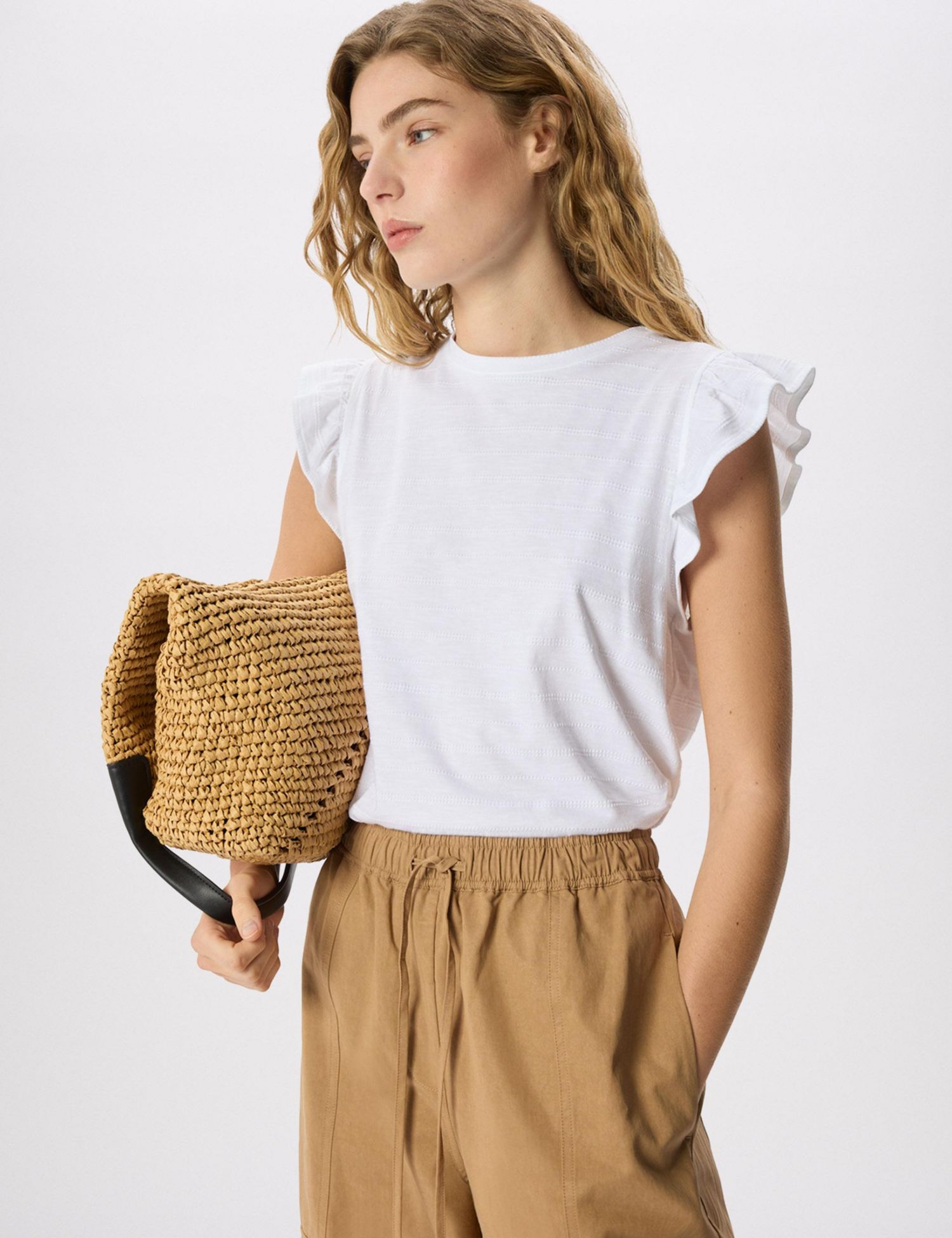 Women's Frill Sleeve Broderie Top