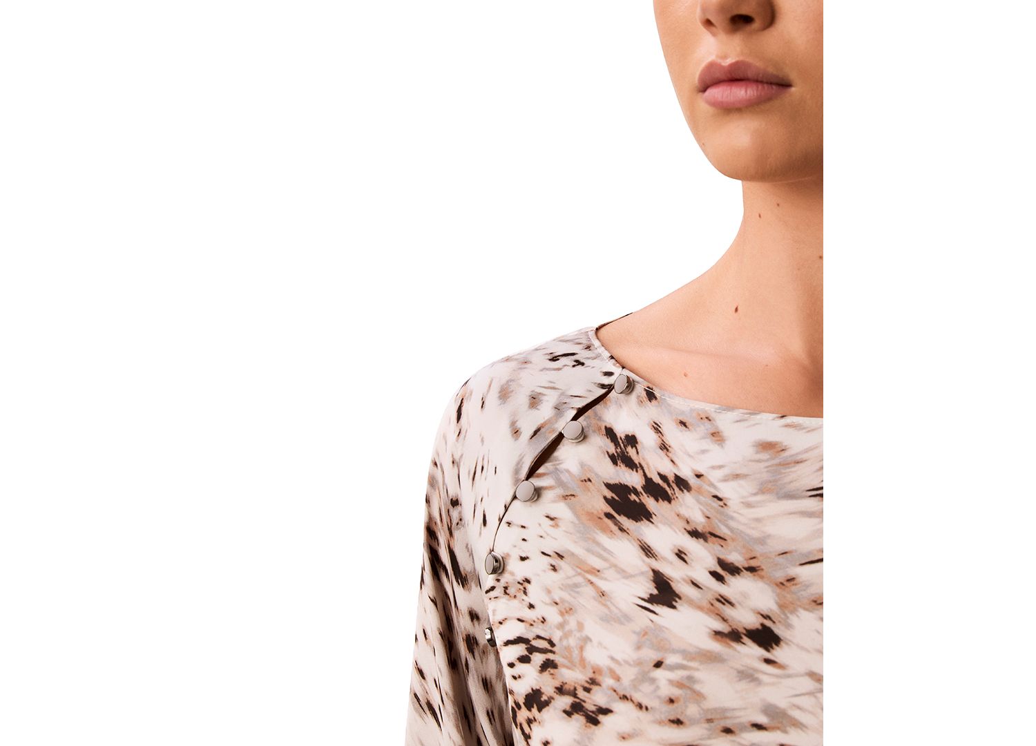 Petite Boat Neck Button-Front Long-Raglan-Sleeve Blouse