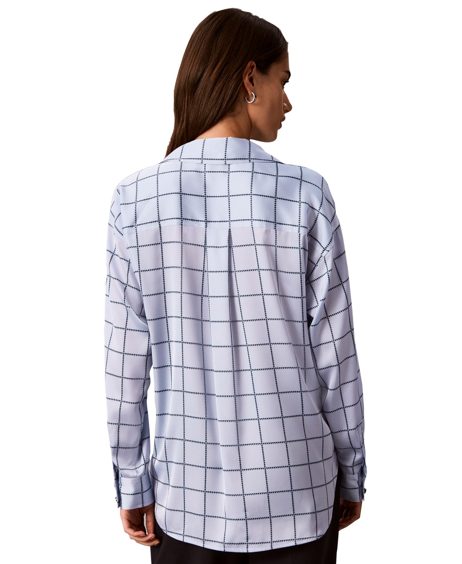 Women's Plaid Long-Sleeve Button-Up Shirt