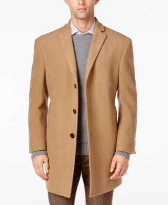 캘빈 클라인 Calvin Klein Mens Prosper Wool-Blend X-Fit Overcoat