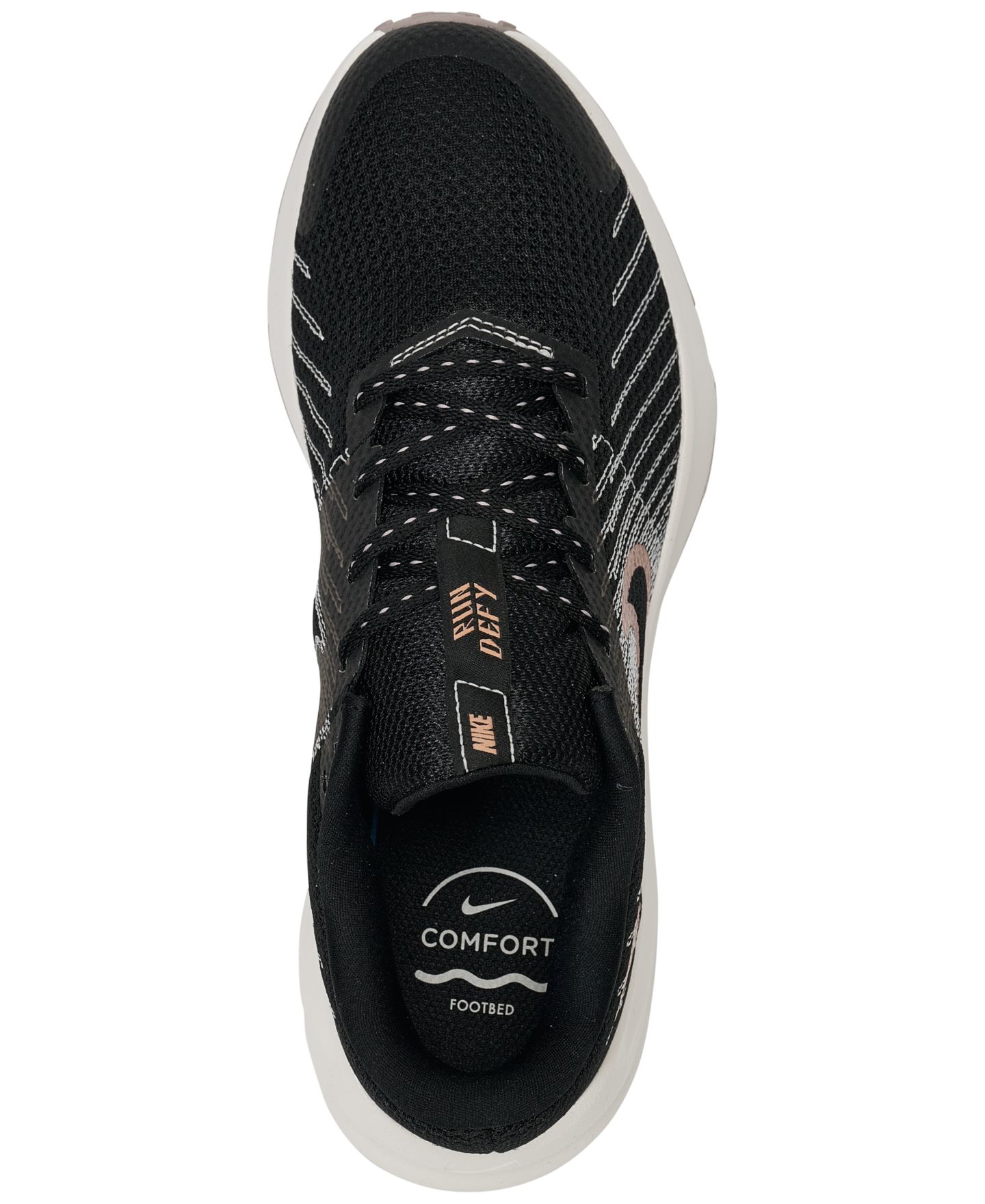 Женские кроссовки Nike Run Defy Running, цвет: Чёрный / Золотой — фото 4