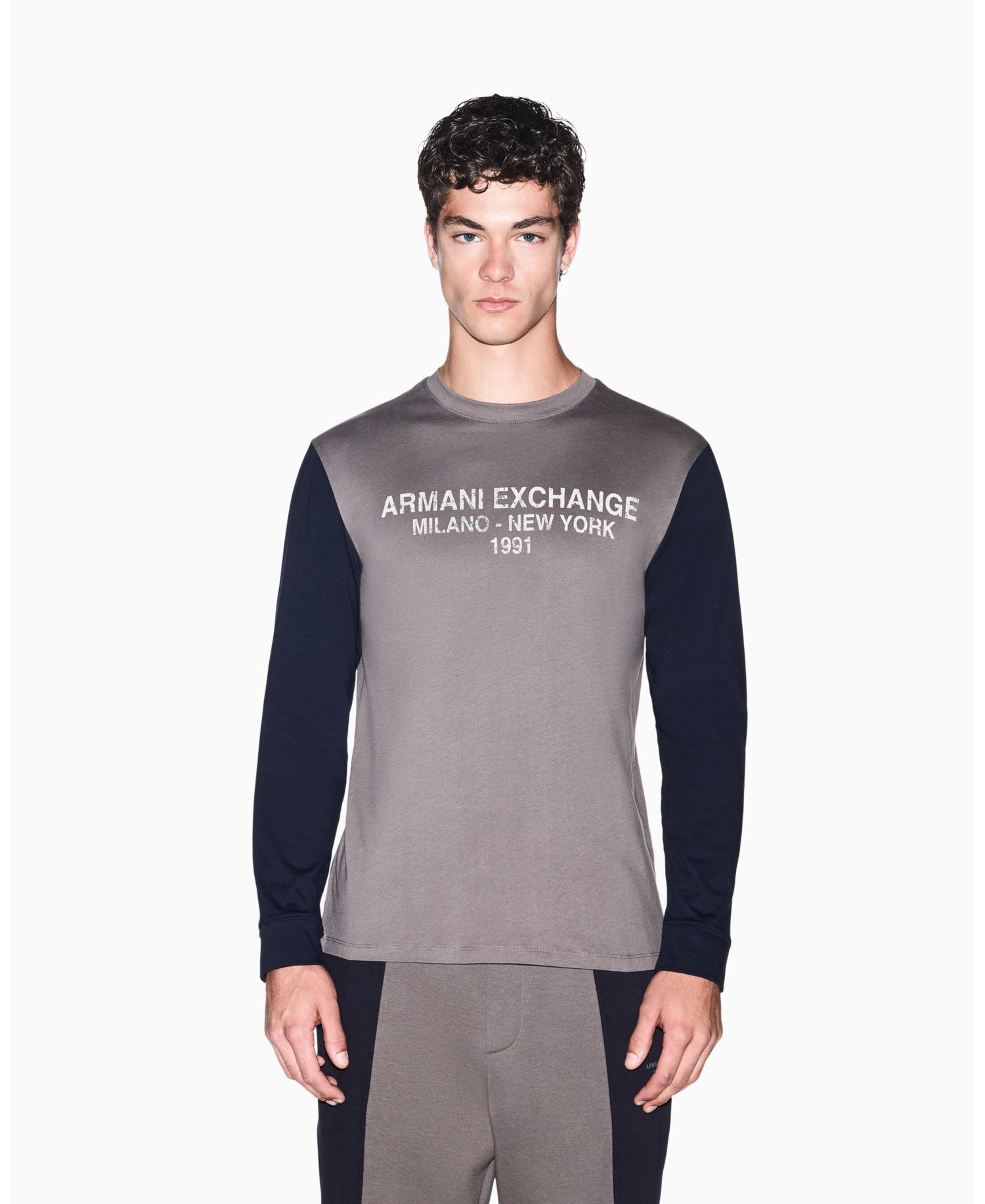Men's Color Block Wording T-Shirt