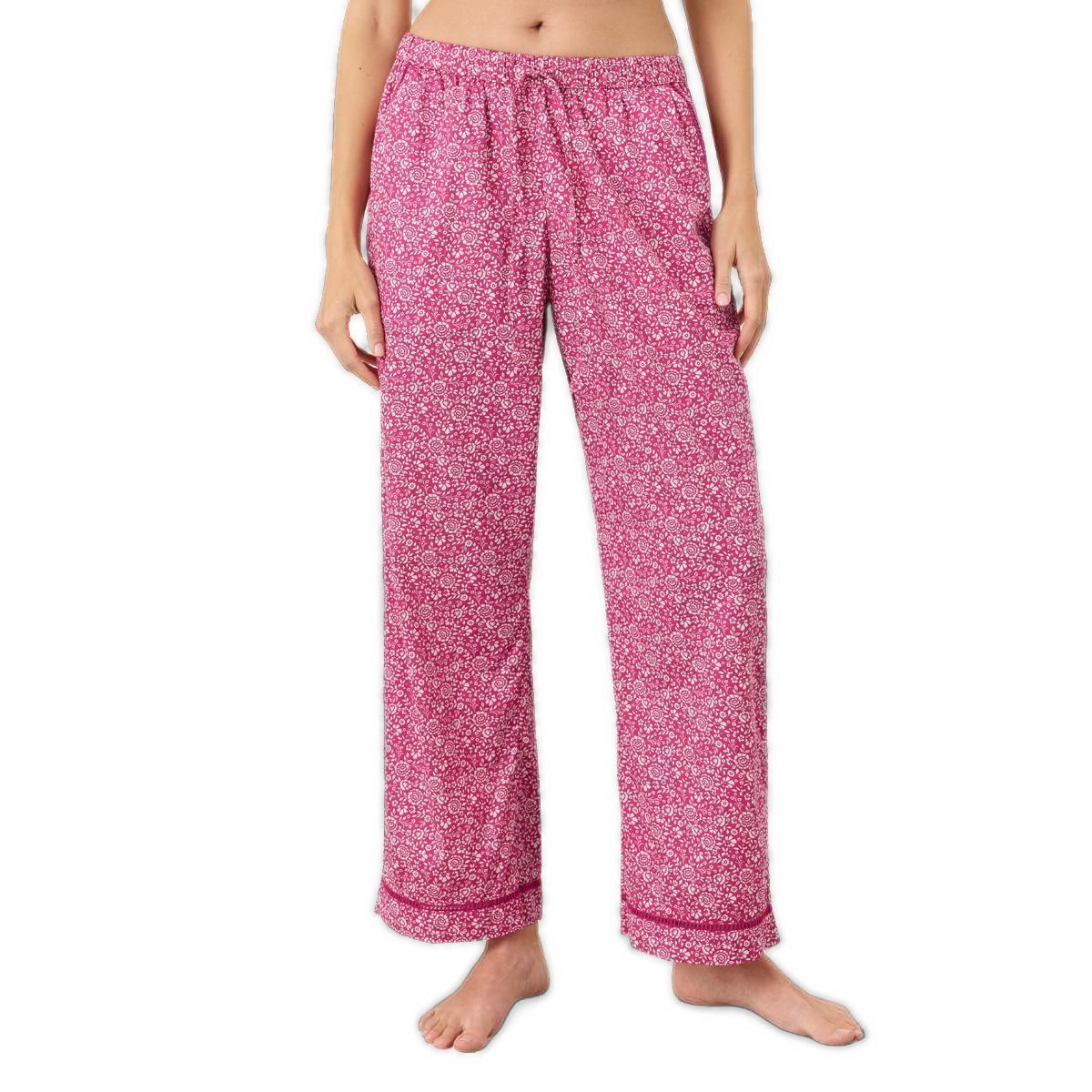 Pact Women's Organic Cotton Breezy Sleep Pant - Block print pink