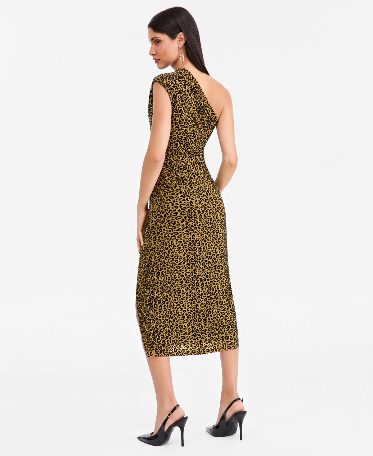 Lapointe X Macy's Women's Leopard-Print Body-Con One-Shoulder Dress, Exclusive