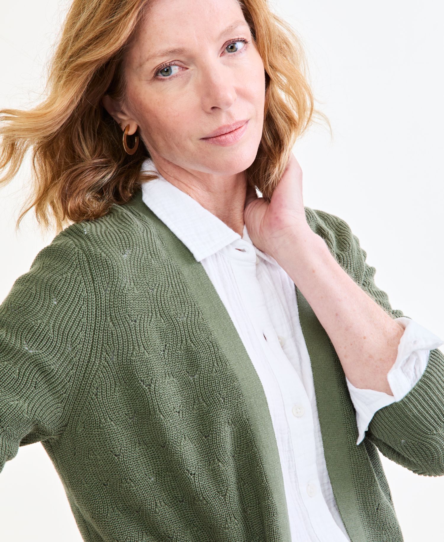 Plus Open Stitch Cardigan, Macy's Exclusive