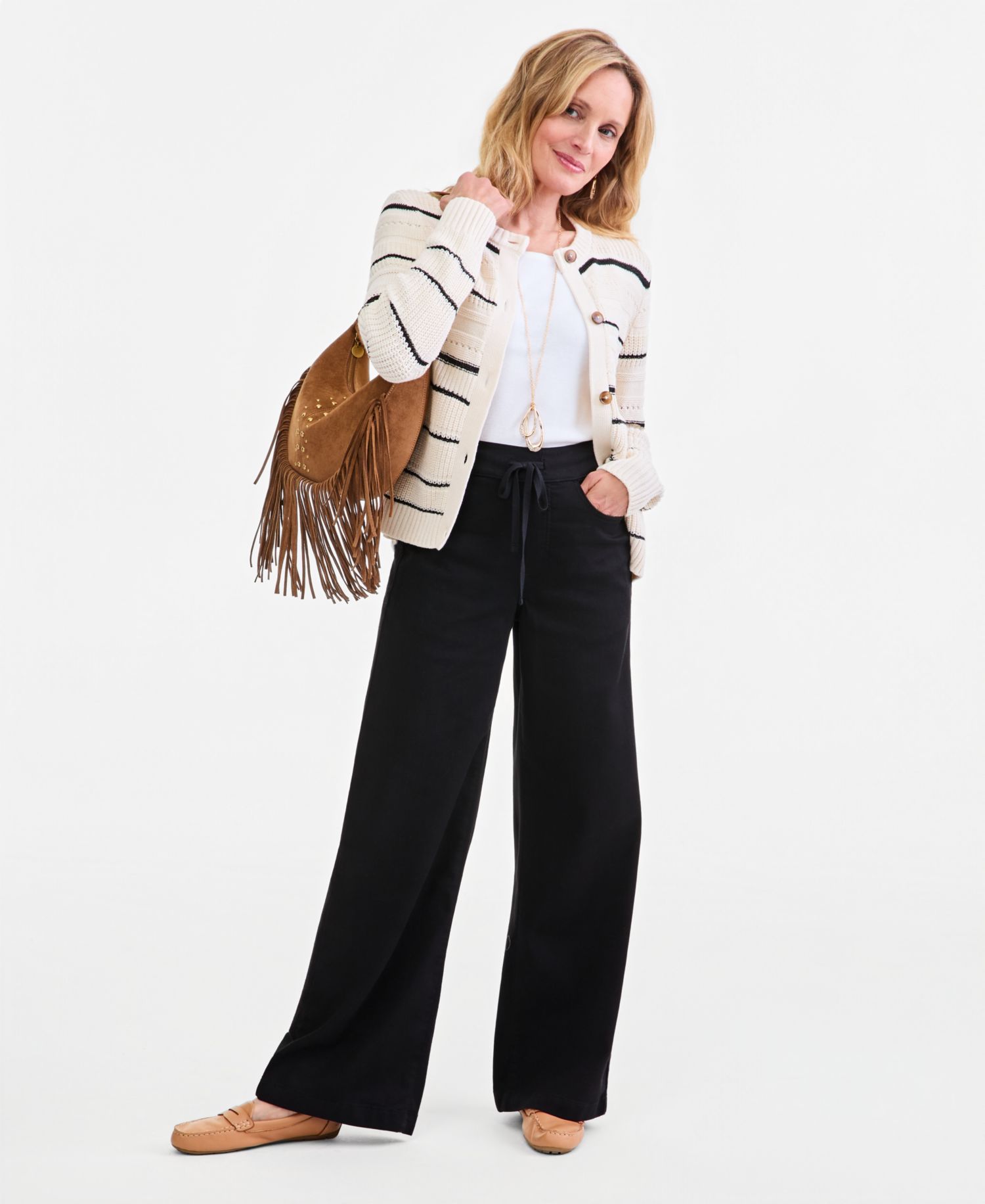 Fringed Faux-Suede Hobo Bag