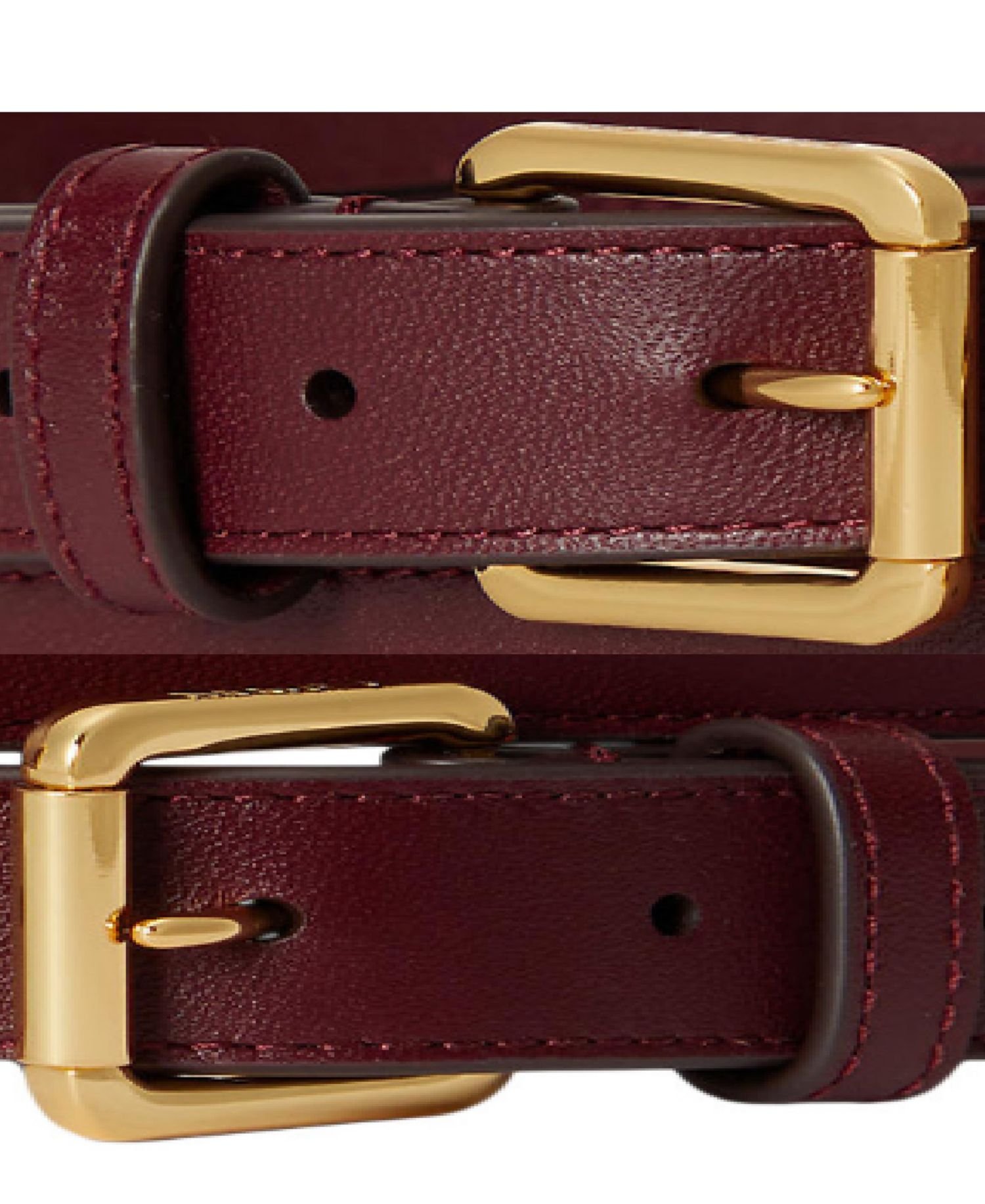 Leather Double Buckle Stacked Wide Belt