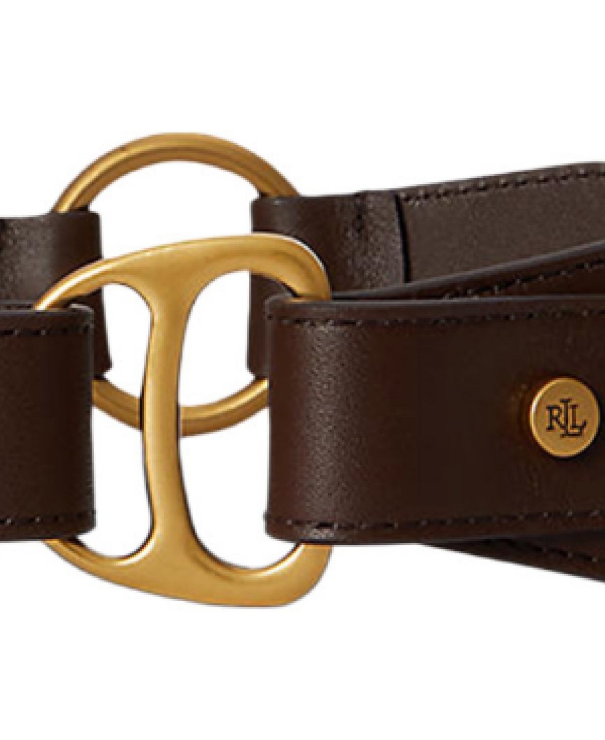 Lauren Ralph Studded D-Ring Wide Belt