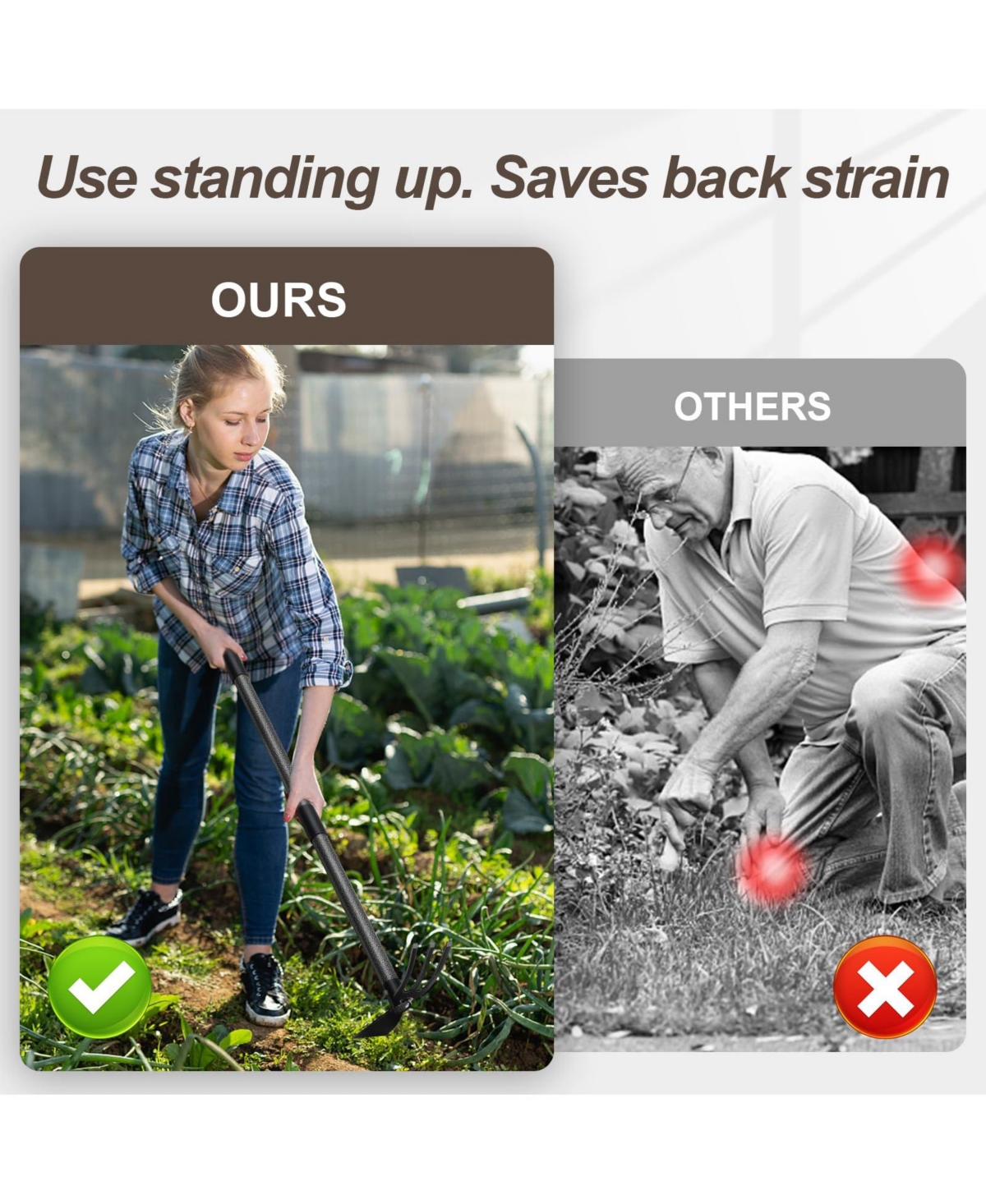 Xdovet Hoe Cultivator Long Handle Garden Weeding Tool