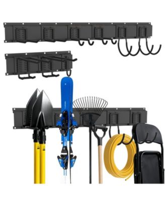 Wall Mount Garden Tool Organizer Rack with 9 Hooks