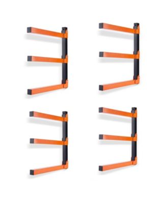 Wall Mount Lumber Rack 3-Level Metal 4 Pack
